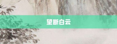 望断白云【望断白云的意思】- 成语大全