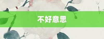 不好意思【不好意思的意思】- 成语大全