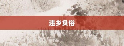 违乡负俗【违乡负俗的意思】- 成语大全