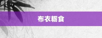布衣粝食【布衣粝食的意思】- 成语大全