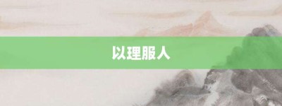 以理服人【以理服人的意思】- 成语大全