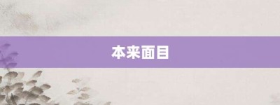 本来面目【本来面目的意思】- 成语大全