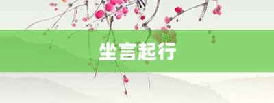 坐言起行【坐言起行的意思】- 成语大全