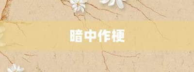 暗中作梗【暗中作梗的意思】- 成语大全