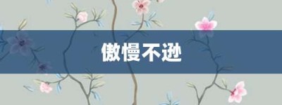 傲慢不逊【傲慢不逊的意思】- 成语大全