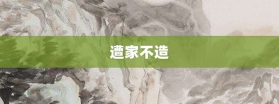 遭家不造【遭家不造的意思】- 成语大全