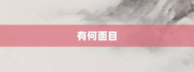 有何面目【有何面目的意思】- 成语大全