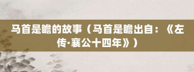 马首是瞻的故事（马首是瞻出自：《左传·襄公十四年》）_成语故事 菊江历史网