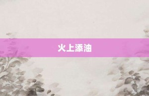 火上添油【火上添油的意思】- 成语大全