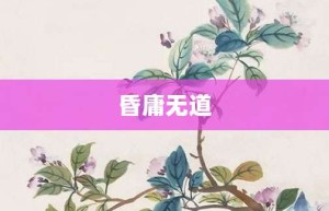 昏庸无道【昏庸无道的意思】- 成语大全