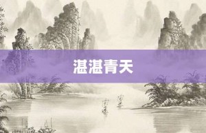 湛湛青天【湛湛青天的意思】- 成语大全