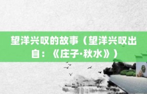 望洋兴叹的故事（望洋兴叹出自：《庄子·秋水》）_成语故事 菊江历史网