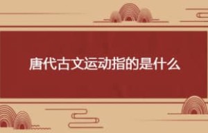 唐代古文运动指的是什么_唐朝历史 菊江历史网