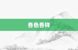 各色各样【各色各样的意思】- 成语大全