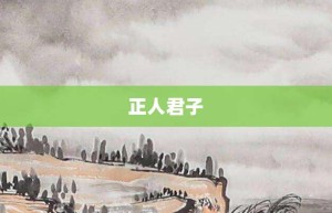 正人君子【正人君子的意思】- 成语大全