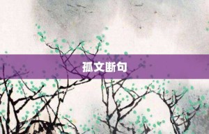 孤文断句【孤文断句的意思】- 成语大全