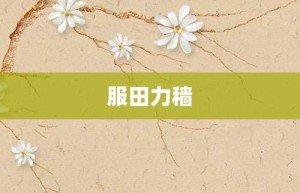 服田力穑【服田力穑的意思】- 成语大全