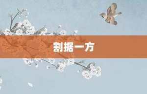 割据一方【割据一方的意思】- 成语大全