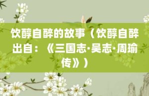 饮醇自醉的故事（饮醇自醉出自：《三国志·吴志·周瑜传》）_成语故事 菊江历史网