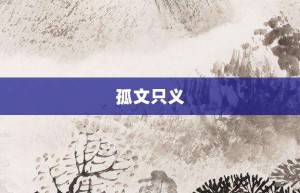 孤文只义【孤文只义的意思】- 成语大全