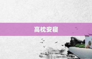 高枕安寝【高枕安寝的意思】- 成语大全