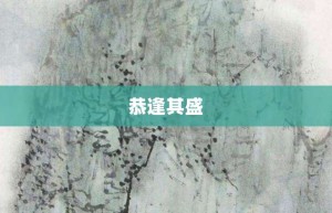 恭逢其盛【恭逢其盛的意思】- 成语大全