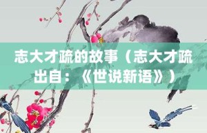 志大才疏的故事（志大才疏出自：《世说新语》）_成语故事 菊江历史网