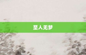 至人无梦【至人无梦的意思】- 成语大全