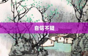 自信不疑【自信不疑的意思】- 成语大全