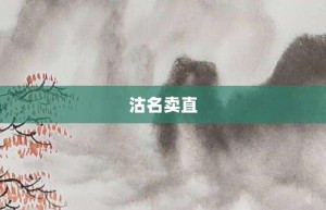 沽名卖直【沽名卖直的意思】- 成语大全