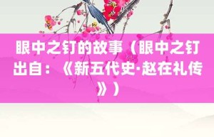 眼中之钉的故事（眼中之钉出自：《新五代史·赵在礼传》）_成语故事 菊江历史网