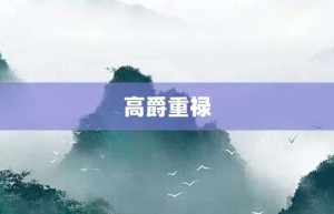 高爵重禄【高爵重禄的意思】- 成语大全