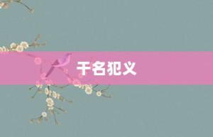 干名犯义【干名犯义的意思】- 成语大全