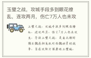 玉璧之战，攻城手段多到眼花缭乱，连攻两月，伤亡7万人也未攻克_稗官野史 菊江历史网
