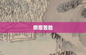 攒眉苦脸【攒眉苦脸的意思】- 成语大全
