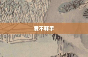 爱不释手【爱不释手的意思】- 成语大全