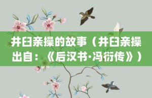 井臼亲操的故事（井臼亲操出自：《后汉书·冯衍传》）_成语故事 菊江历史网