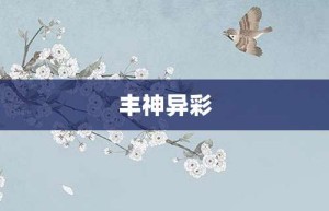 丰神异彩【丰神异彩的意思】- 成语大全