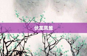 伏龙凤雏【伏龙凤雏的意思】- 成语大全