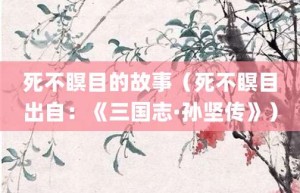 死不瞑目的故事（死不瞑目出自：《三国志·孙坚传》）_成语故事 菊江历史网