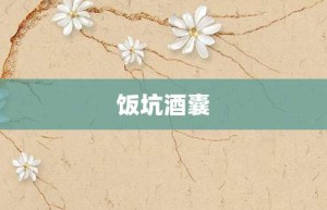 饭坑酒囊【饭坑酒囊的意思】- 成语大全