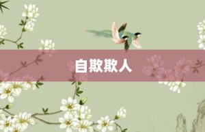 自欺欺人【自欺欺人的意思】- 成语大全