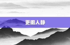 更阑人静【更阑人静的意思】- 成语大全