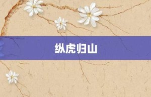 纵虎归山【纵虎归山的意思】- 成语大全