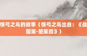 惊弓之鸟的故事（惊弓之鸟出自：《战国策·楚策四》）_成语故事 菊江历史网