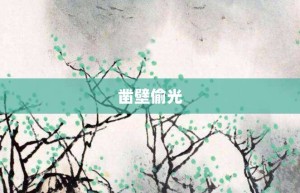 凿壁偷光【凿壁偷光的意思】- 成语大全