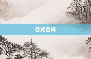 各式各样【各式各样的意思】- 成语大全