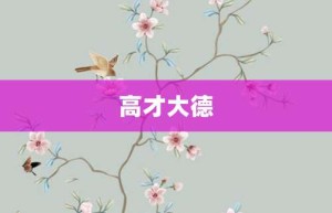 高才大德【高才大德的意思】- 成语大全