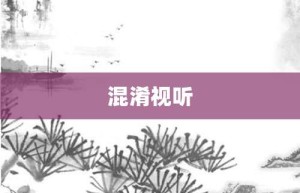 混淆视听【混淆视听的意思】- 成语大全