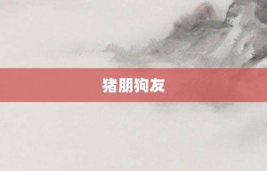 猪朋狗友【猪朋狗友的意思】- 成语大全